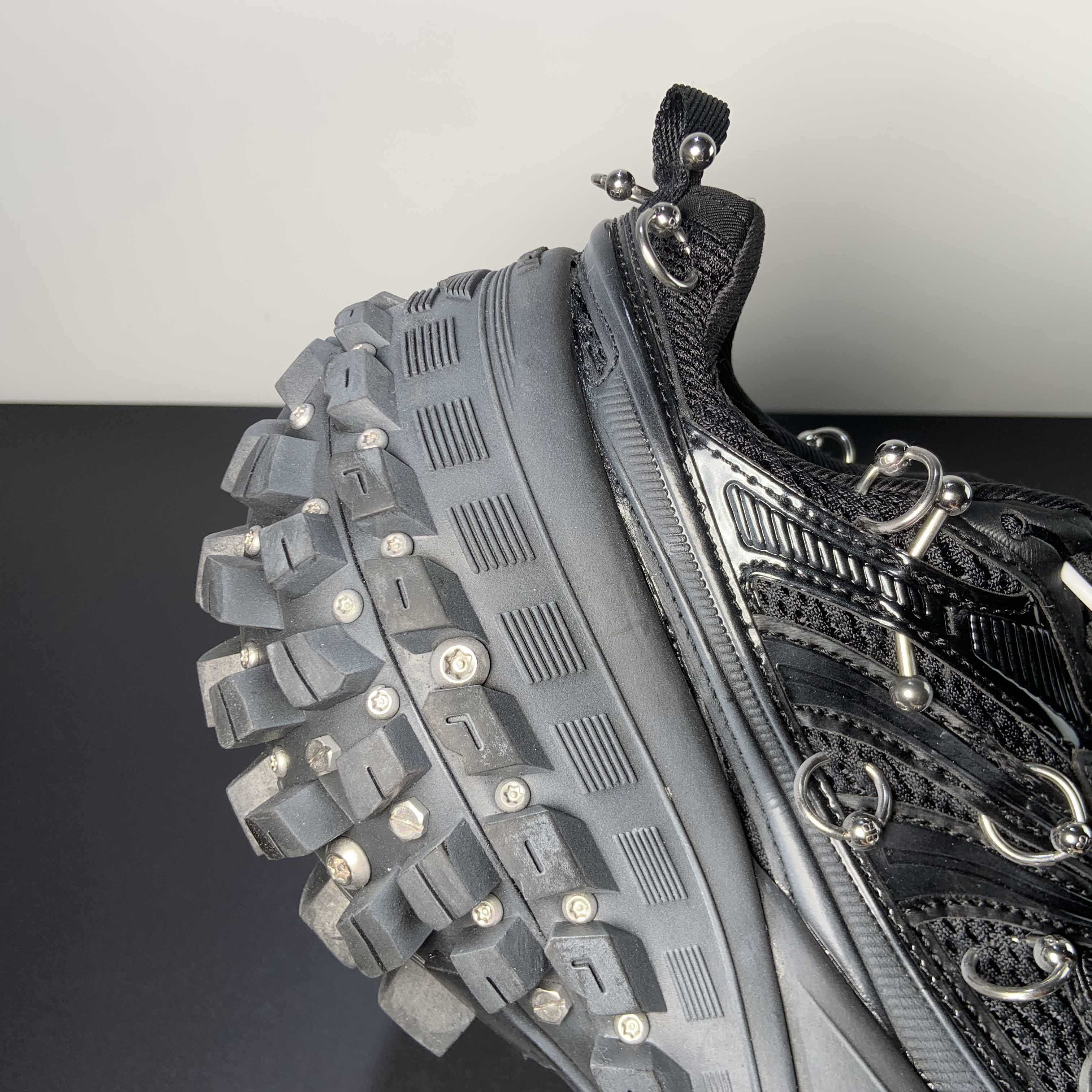 Balenciaga Bouncer Screw Sneaker With Piercings In Black - PerfectKickZ