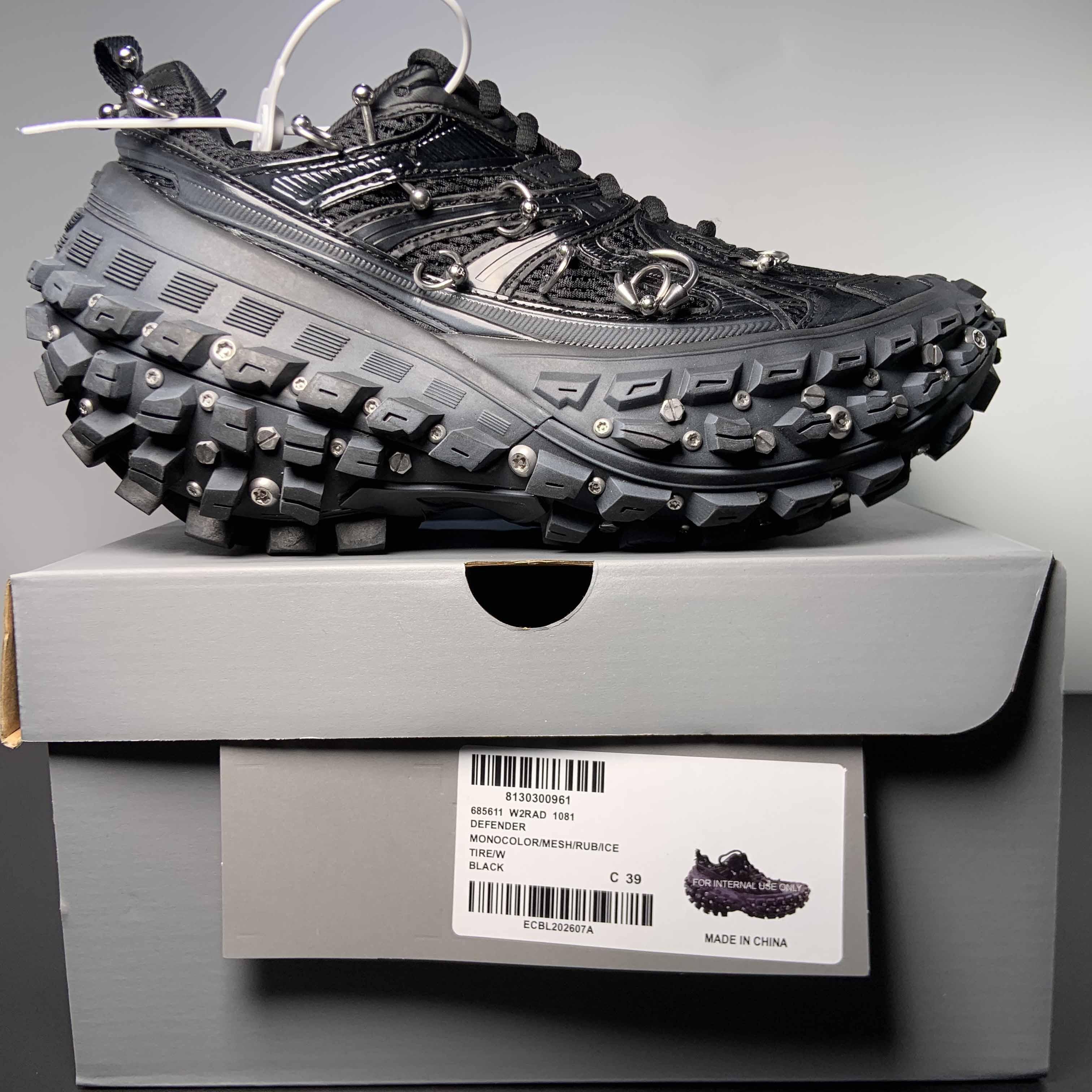 Balenciaga Bouncer Screw Sneaker With Piercings In Black - PerfectKickZ