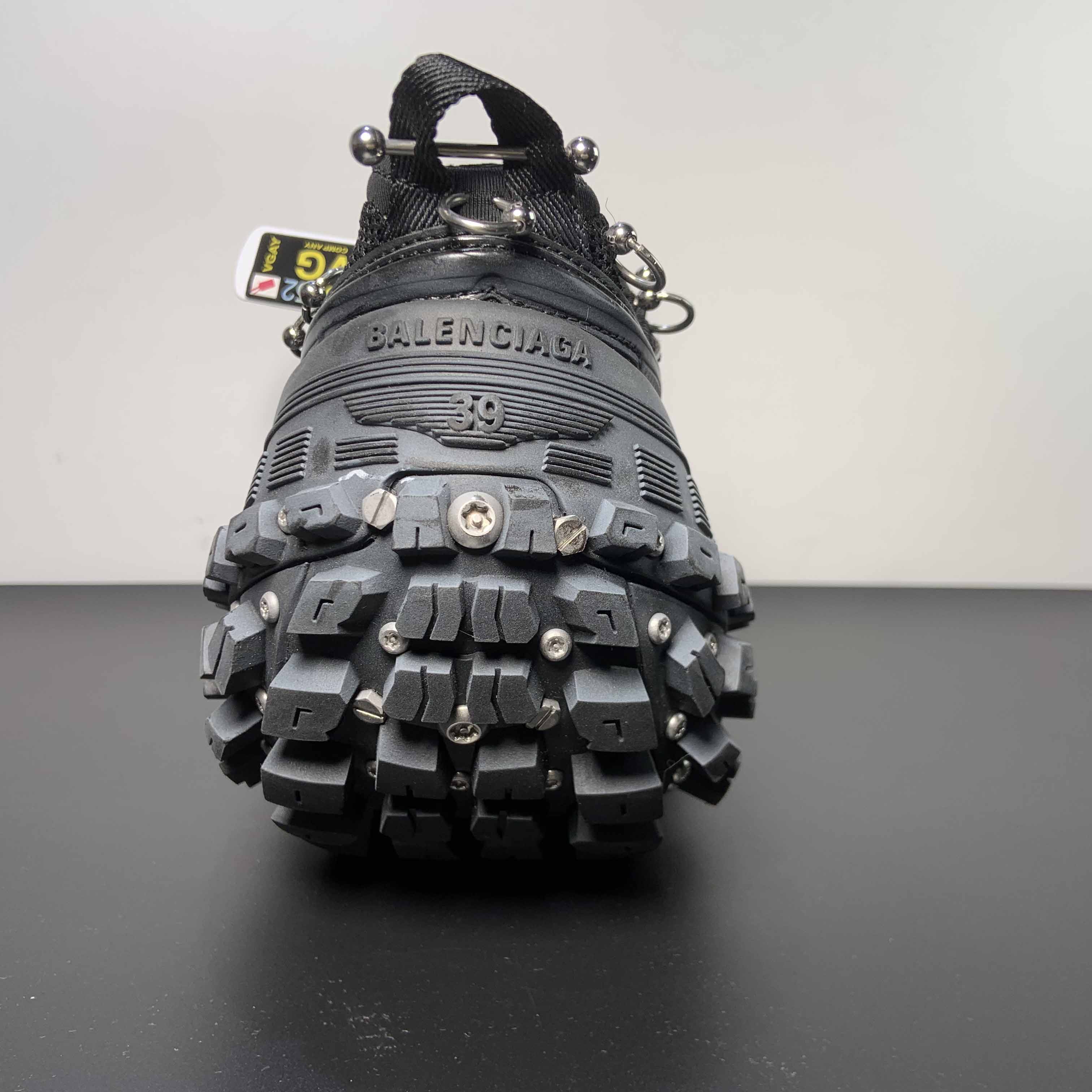 Balenciaga Bouncer Screw Sneaker With Piercings In Black - PerfectKickZ