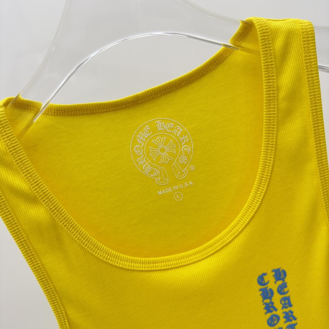 Chrome Hearts Yellow Vertical Logo Tank Top - PerfectKickZ