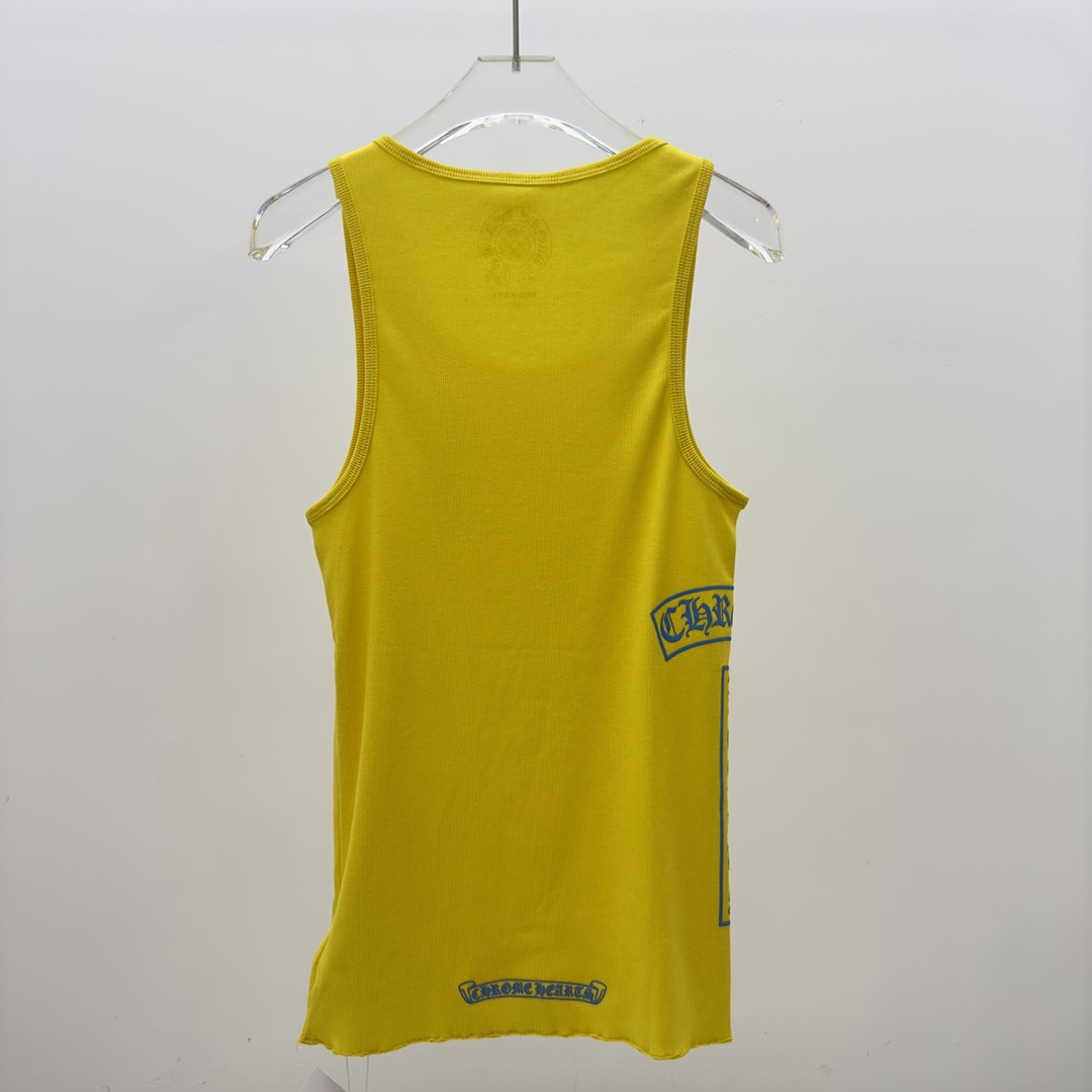 Chrome Hearts Yellow Vertical Logo Tank Top - PerfectKickZ