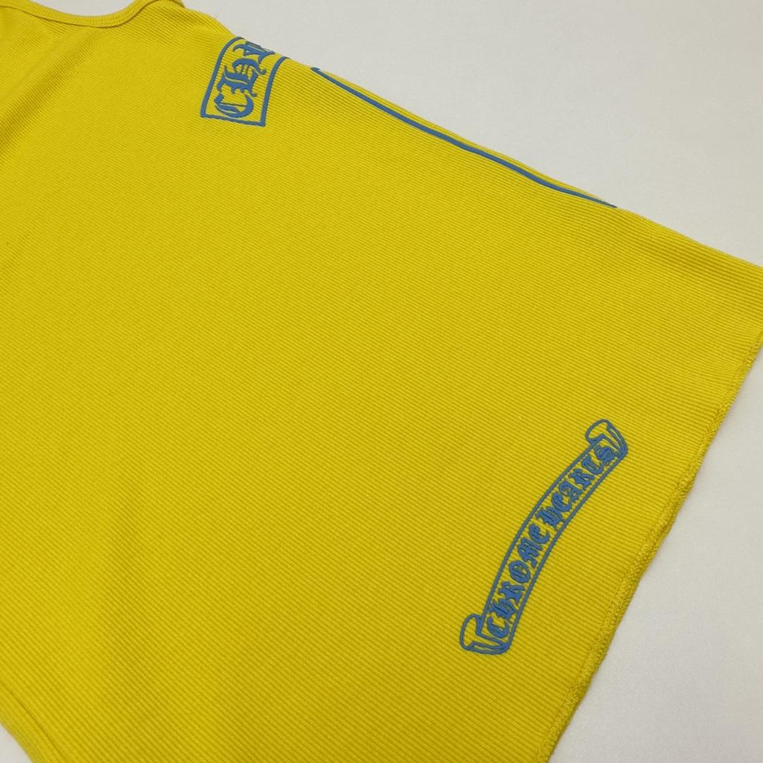 Chrome Hearts Yellow Vertical Logo Tank Top - PerfectKickZ