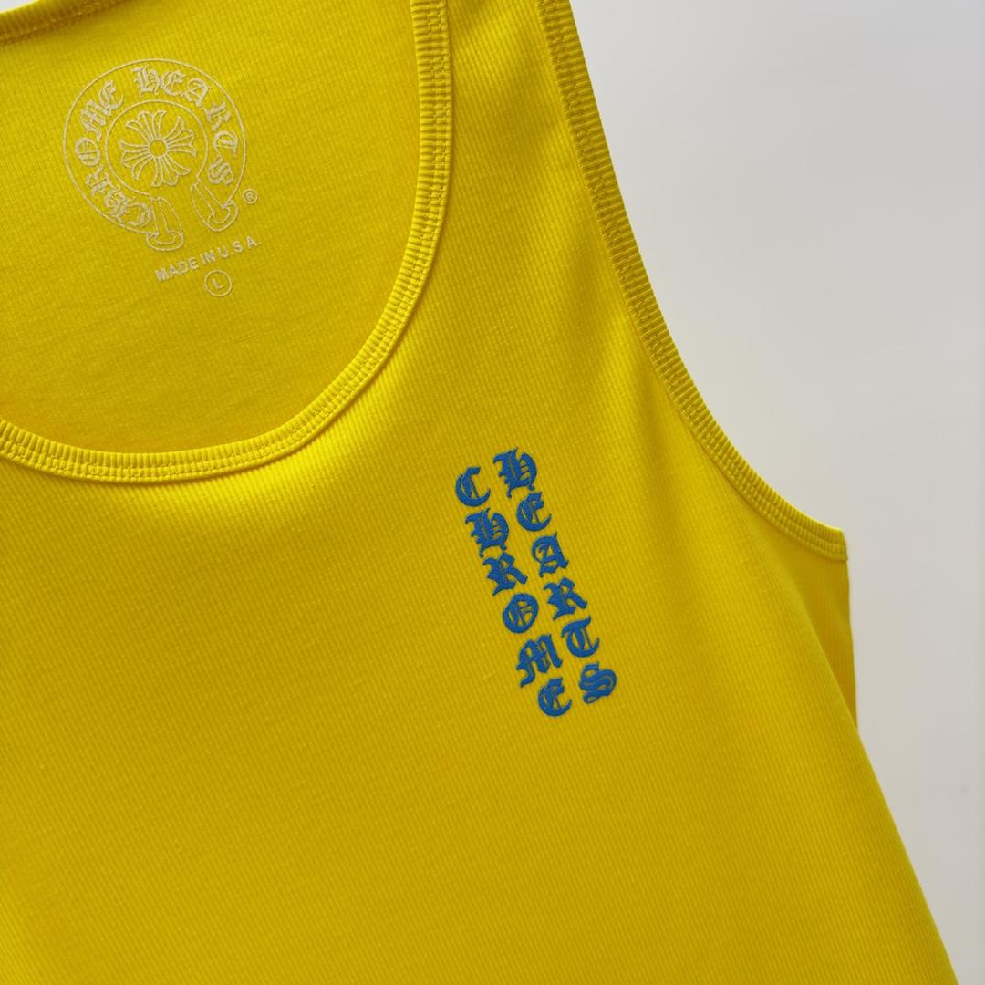 Chrome Hearts Yellow Vertical Logo Tank Top - PerfectKickZ