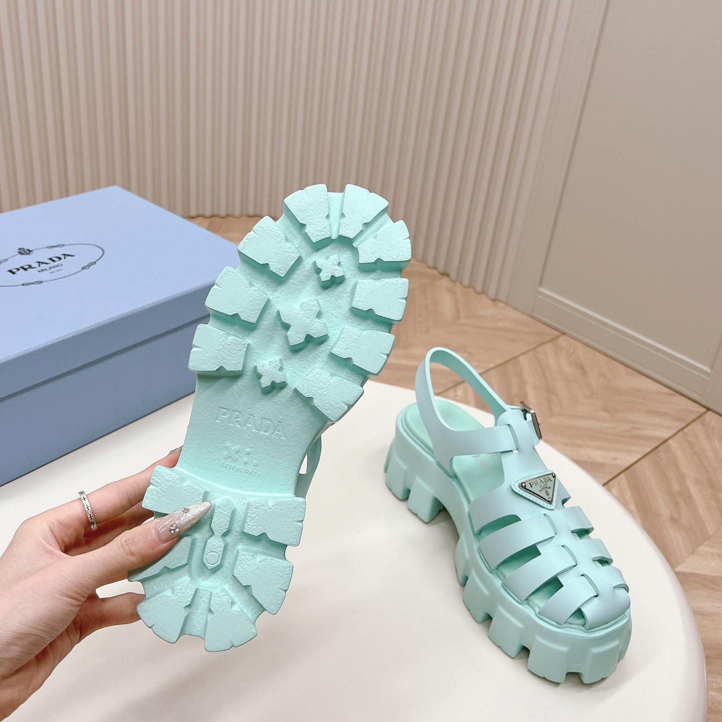 Prada Rubber Monolith Sandals - PerfectKickZ