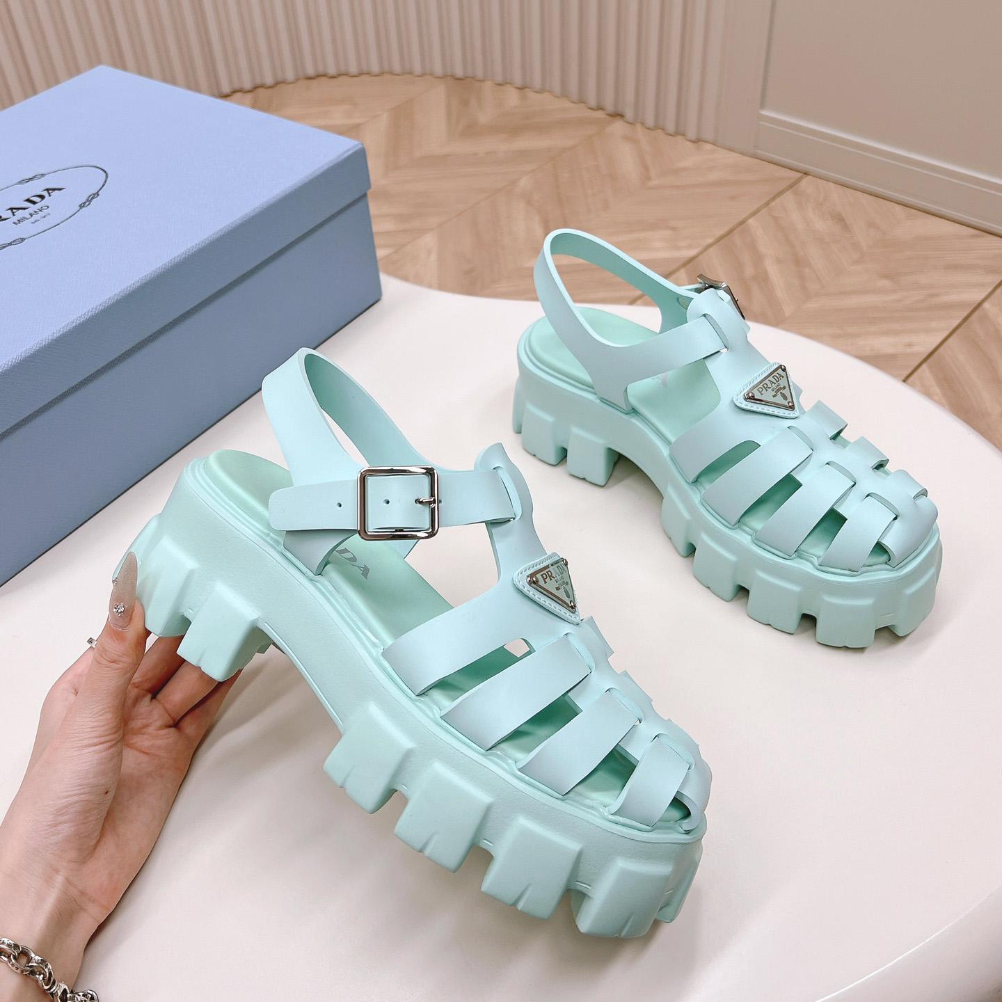 Prada Rubber Monolith Sandals - PerfectKickZ