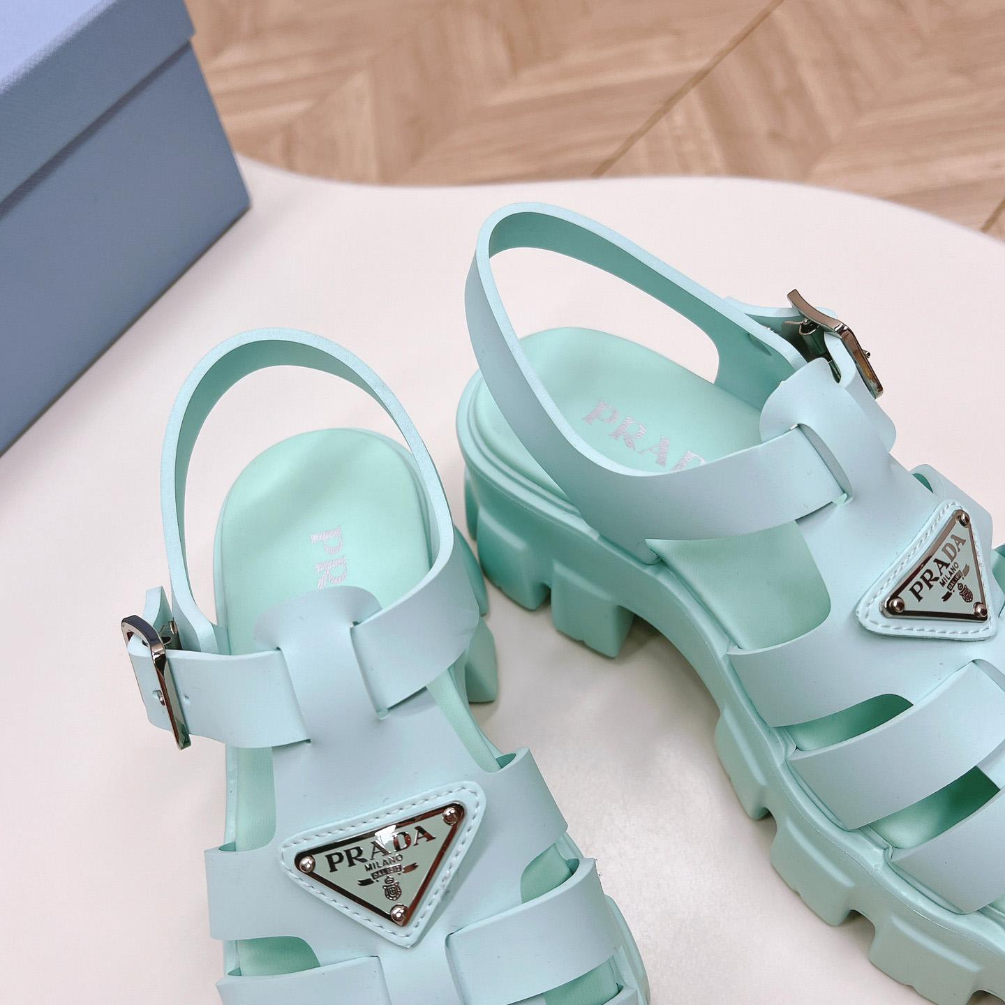 Prada Rubber Monolith Sandals - PerfectKickZ
