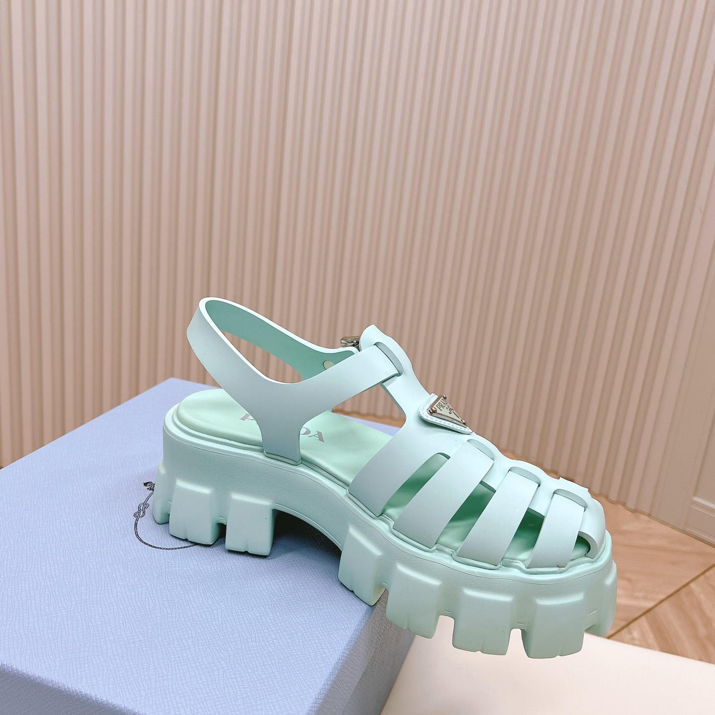Prada Rubber Monolith Sandals - PerfectKickZ