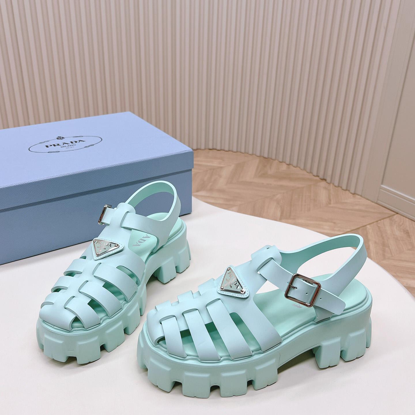 Prada Rubber Monolith Sandals - PerfectKickZ