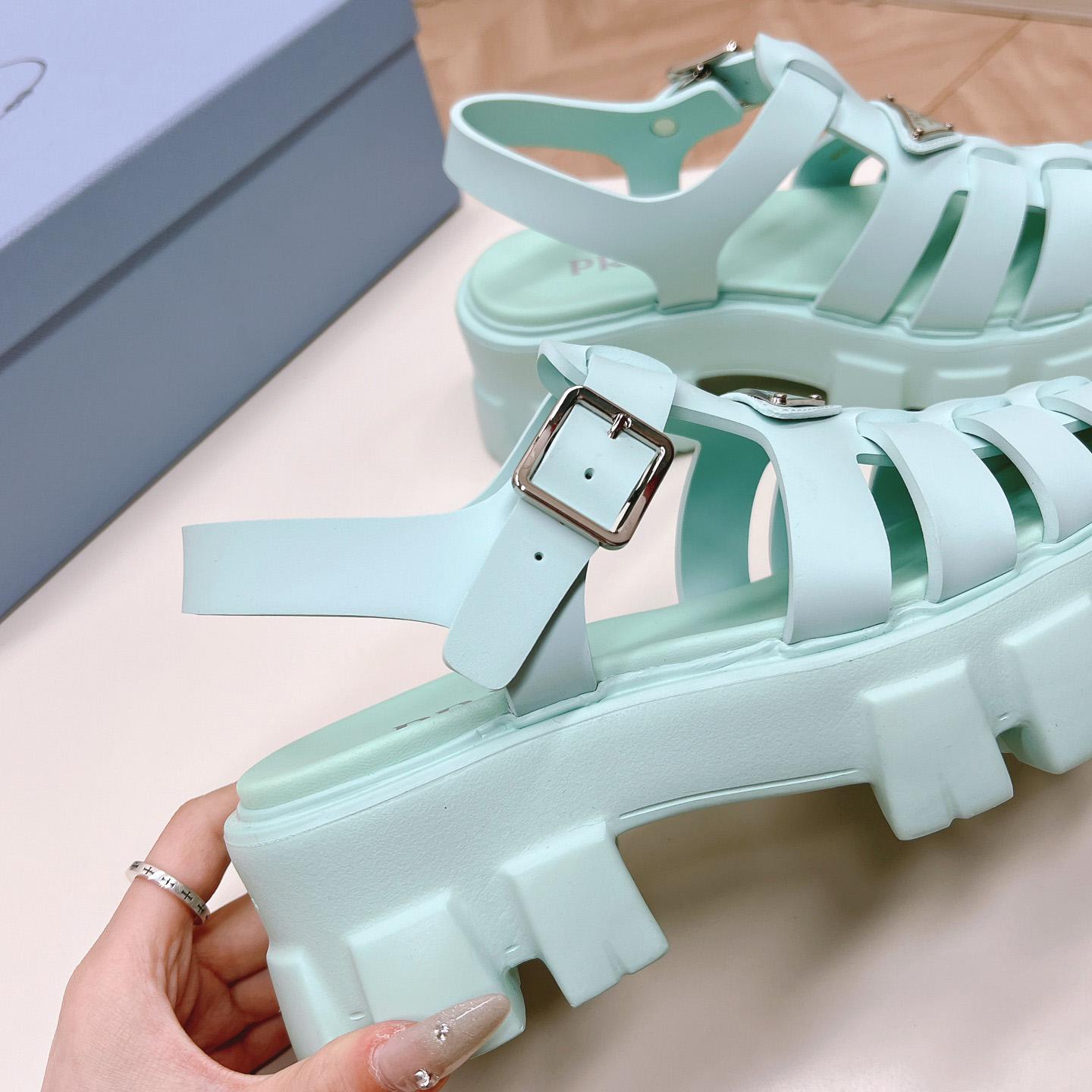 Prada Rubber Monolith Sandals - PerfectKickZ