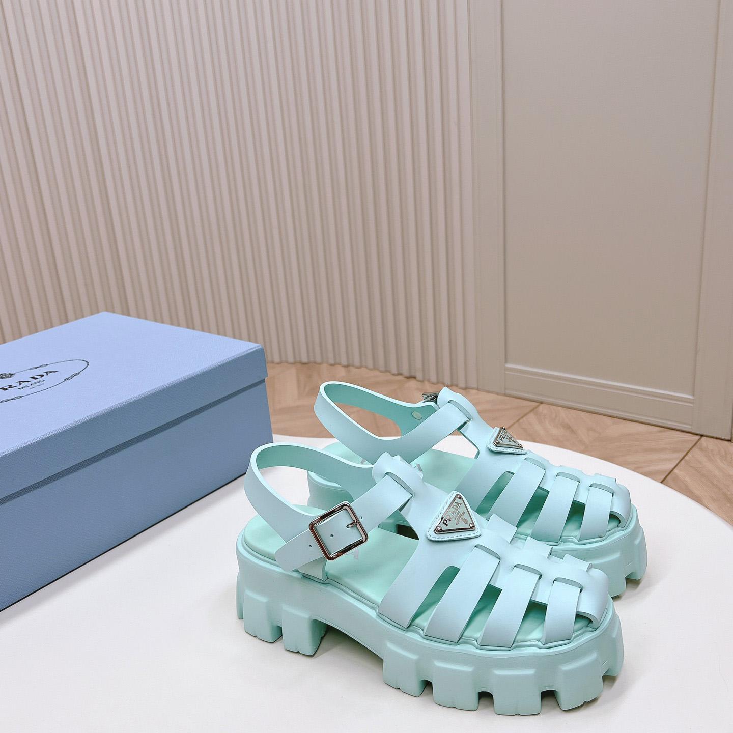 Prada Rubber Monolith Sandals - PerfectKickZ