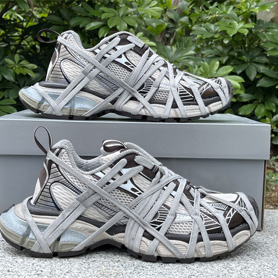 Balenciaga 3XL Extreme Lace Sneaker In Brown/ Grey And Beige - PerfectKickZ