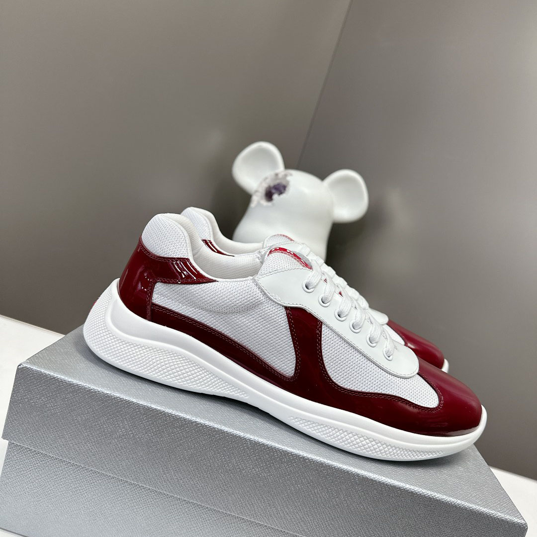 Prada Patent Leather And Technical Fabric Prada America's Cup Sneakers - PerfectKickZ