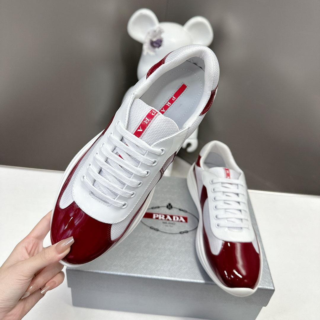 Prada Patent Leather And Technical Fabric Prada America's Cup Sneakers - PerfectKickZ