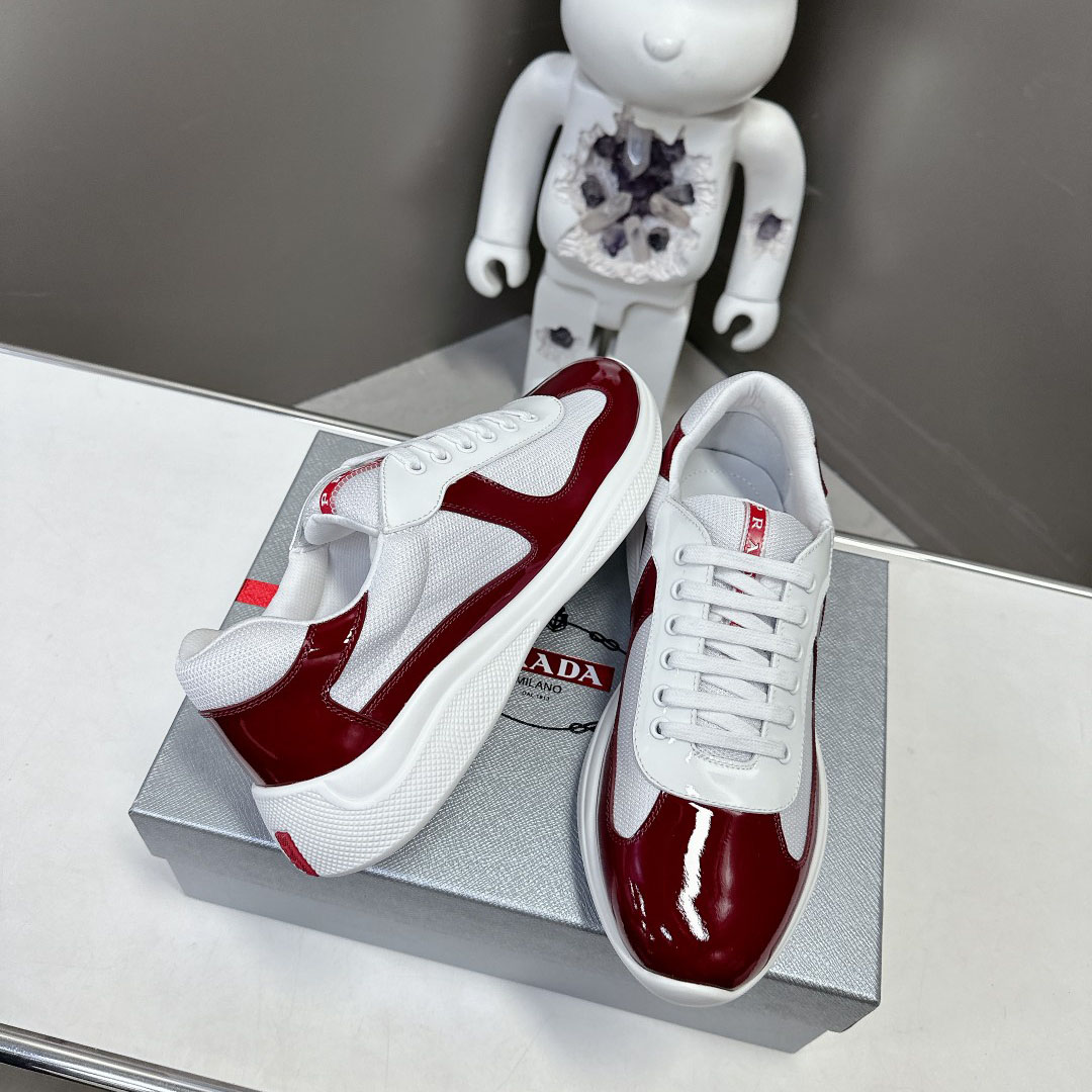 Prada Patent Leather And Technical Fabric Prada America's Cup Sneakers - PerfectKickZ