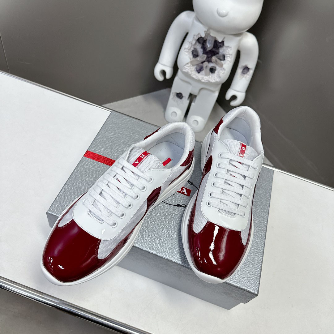 Prada Patent Leather And Technical Fabric Prada America's Cup Sneakers - PerfectKickZ