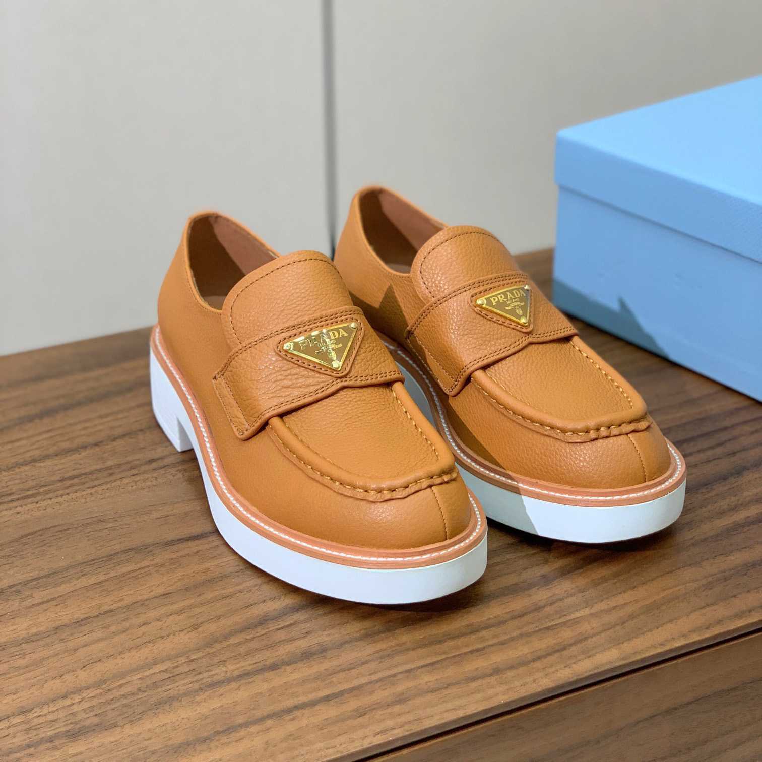 Prada Logo Leather Loafers  - PerfectKickZ