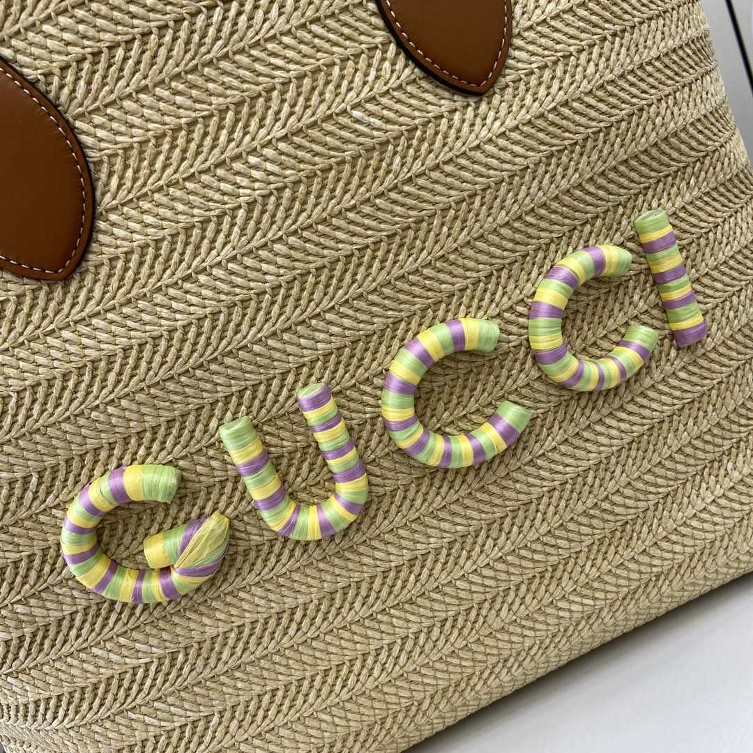 Gucci Medium Straw-effect Tote - 