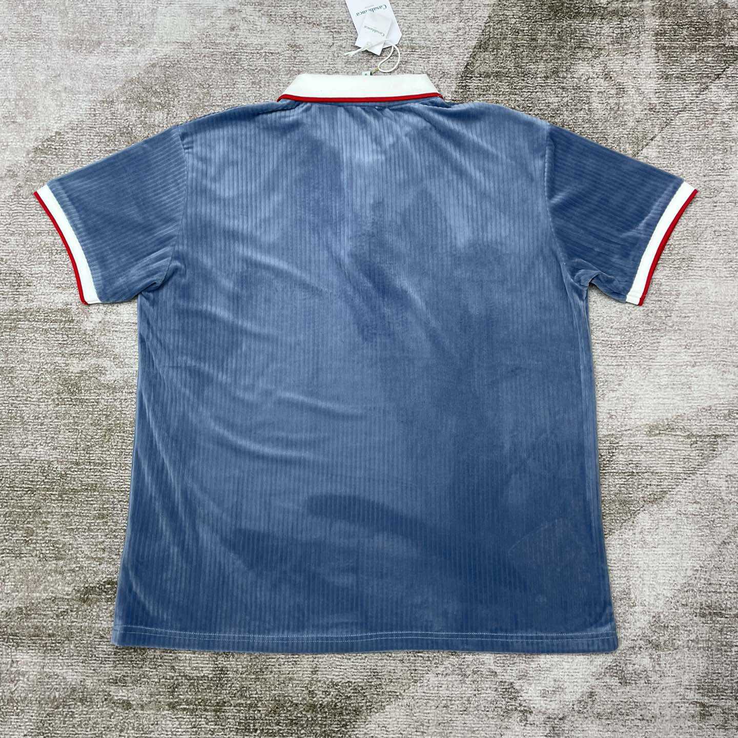 Casablanca Ribbed Velvet Polo Shirt    c877 - PerfectKickZ
