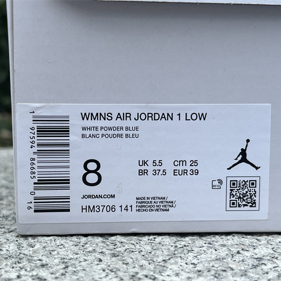 Jordan Air Jordan 1 LOW “White/Pink Foam/Glacier Blue  Sneaker    HM3706-141 - PerfectKickZ