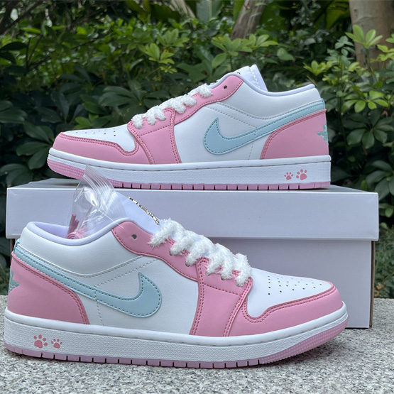 Jordan Air Jordan 1 LOW “White/Pink Foam/Glacier Blue  Sneaker    HM3706-141 - PerfectKickZ