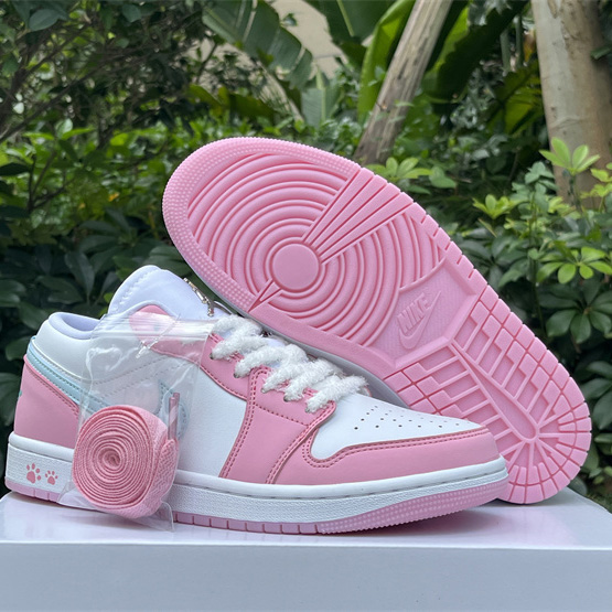 Jordan Air Jordan 1 LOW “White/Pink Foam/Glacier Blue  Sneaker    HM3706-141 - PerfectKickZ
