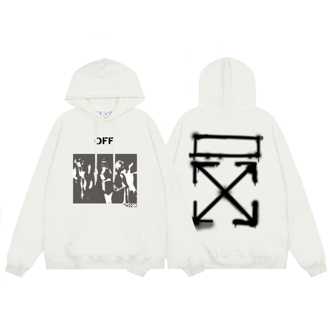 Off-White Spray Painting Over Hoodie - PerfectKickZ
