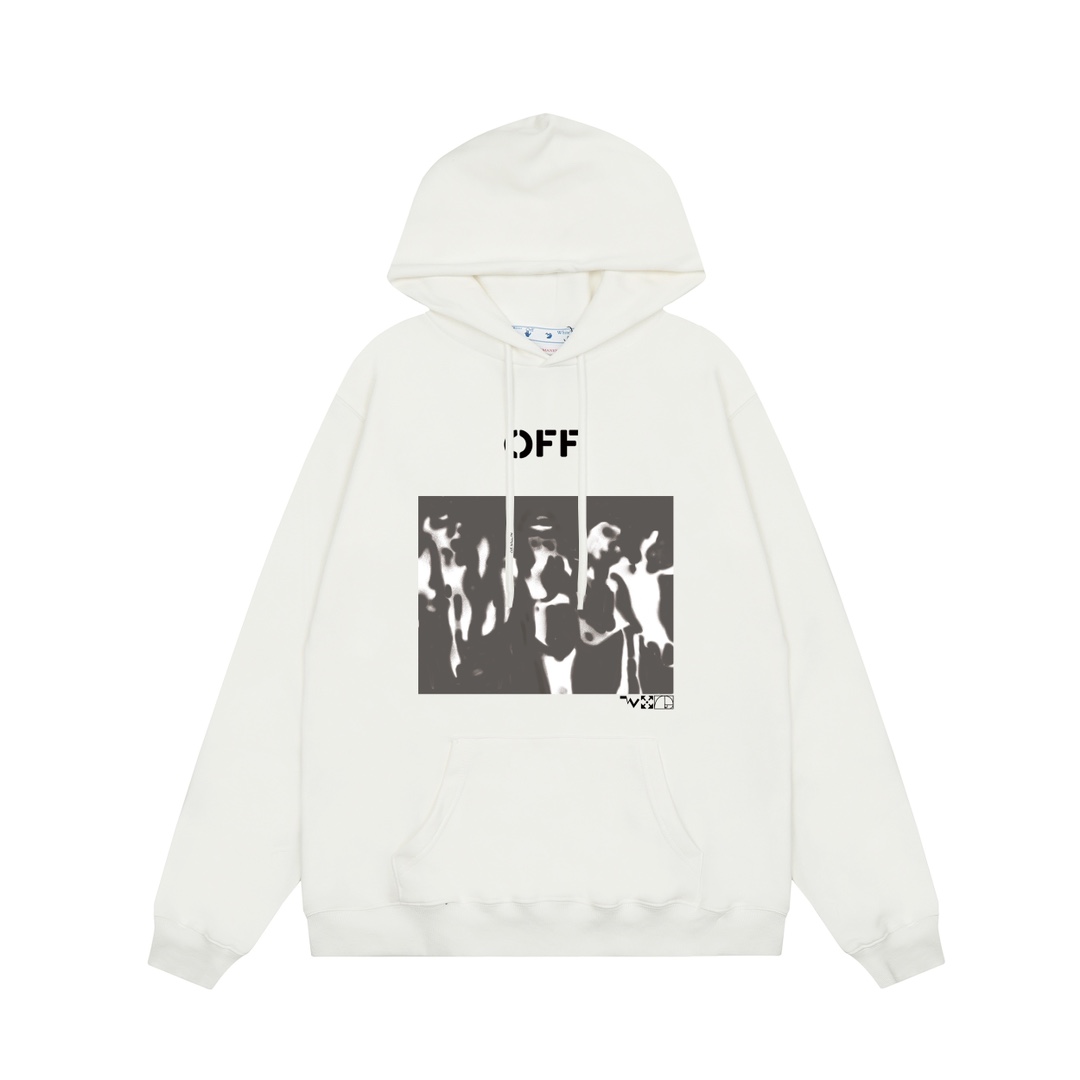 Off-White Spray Painting Over Hoodie - PerfectKickZ