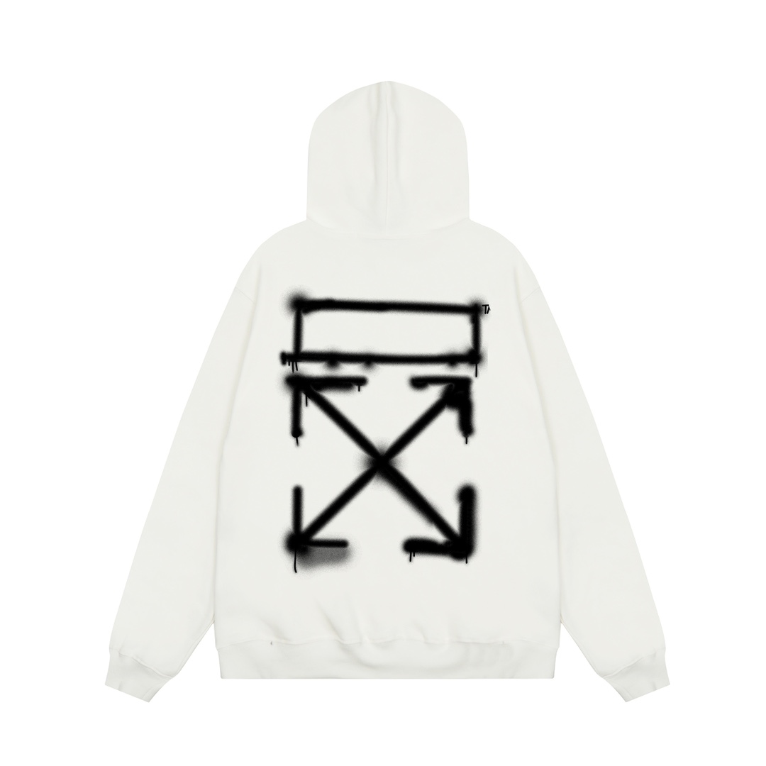 Off-White Spray Painting Over Hoodie - PerfectKickZ