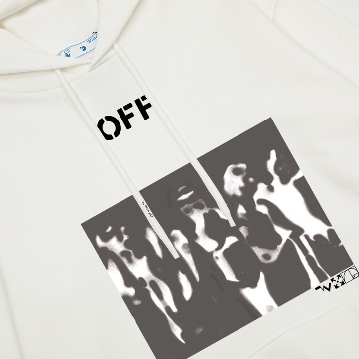 Off-White Spray Painting Over Hoodie - PerfectKickZ