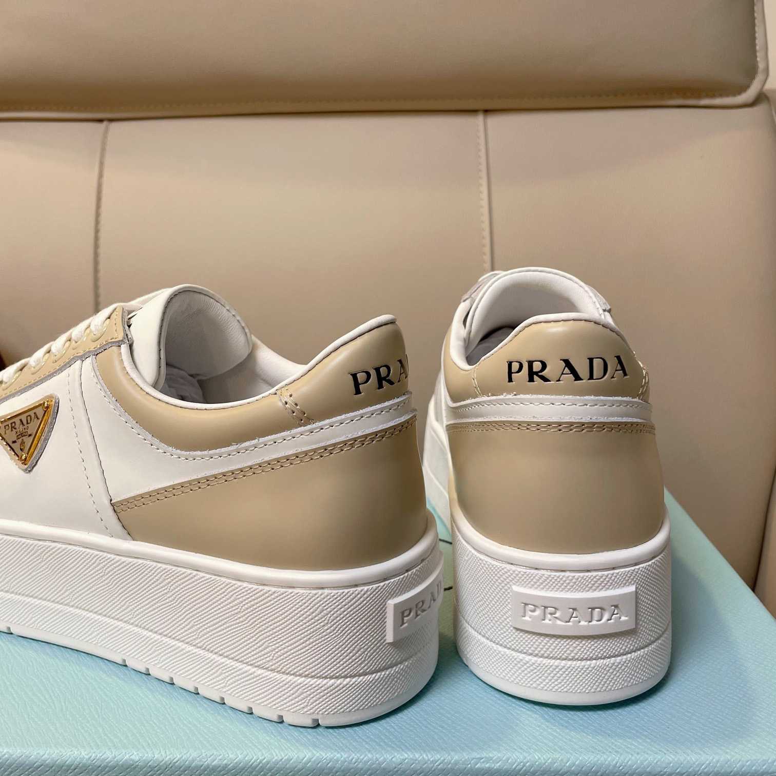 Prada Downtown Bold Leather Sneakers - PerfectKickZ
