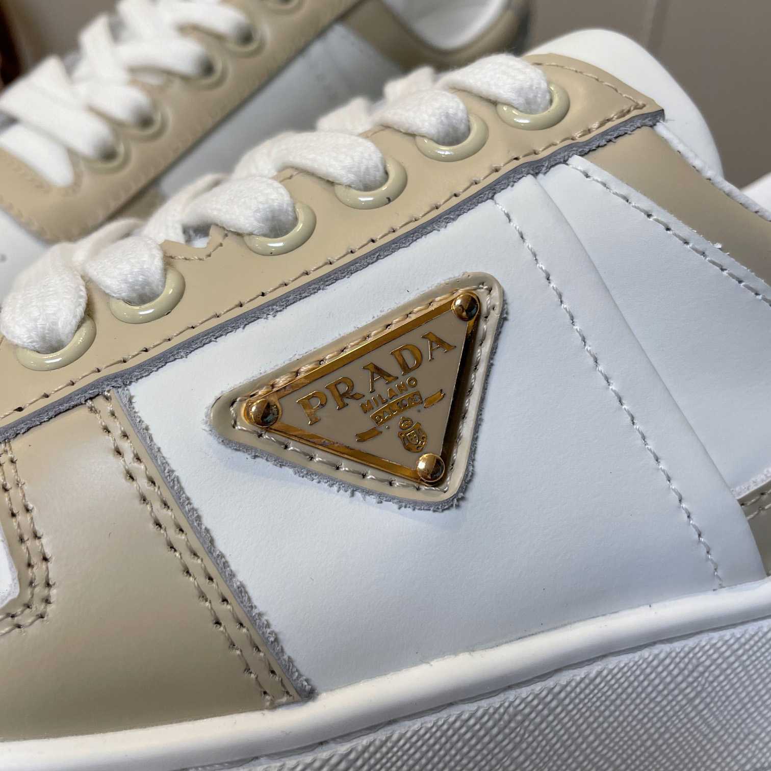 Prada Downtown Bold Leather Sneakers - PerfectKickZ