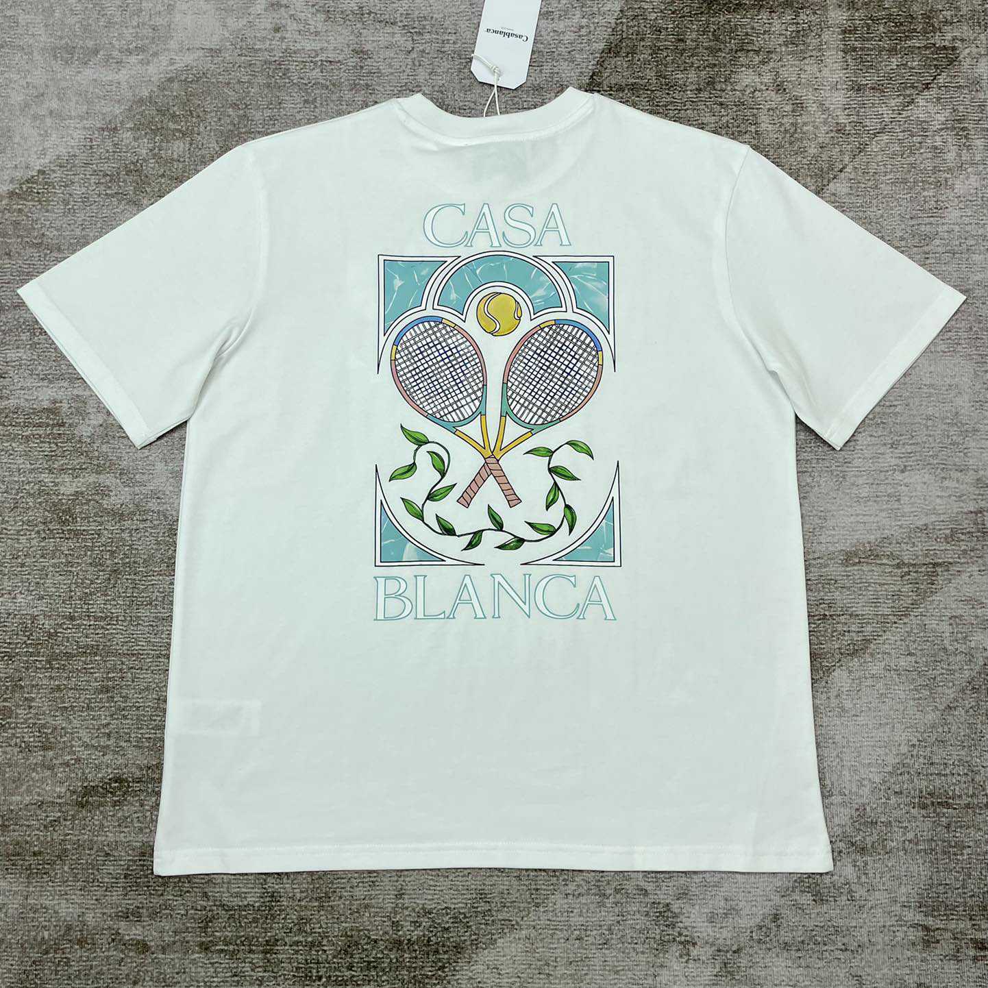 Casablanca Tennis Pastelle Printed T-Shirt   C870 - PerfectKickZ