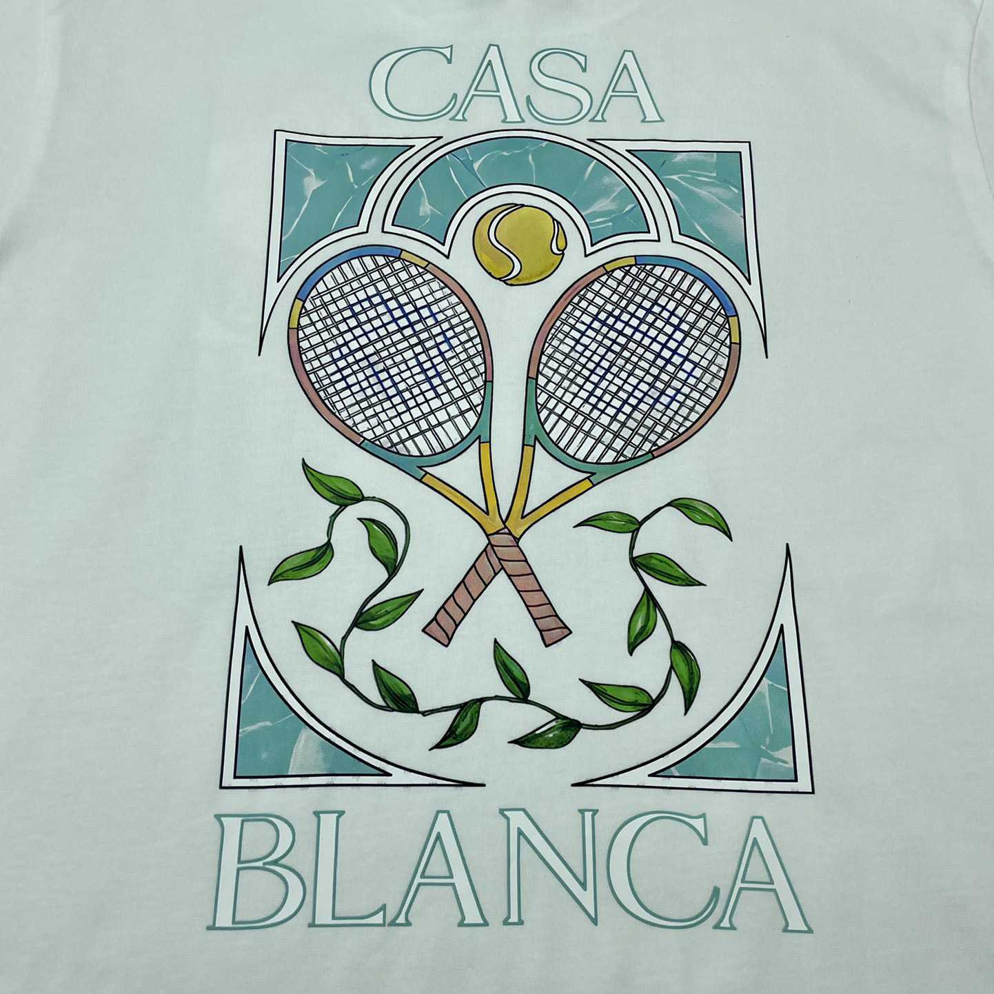 Casablanca Tennis Pastelle Printed T-Shirt   C870 - PerfectKickZ