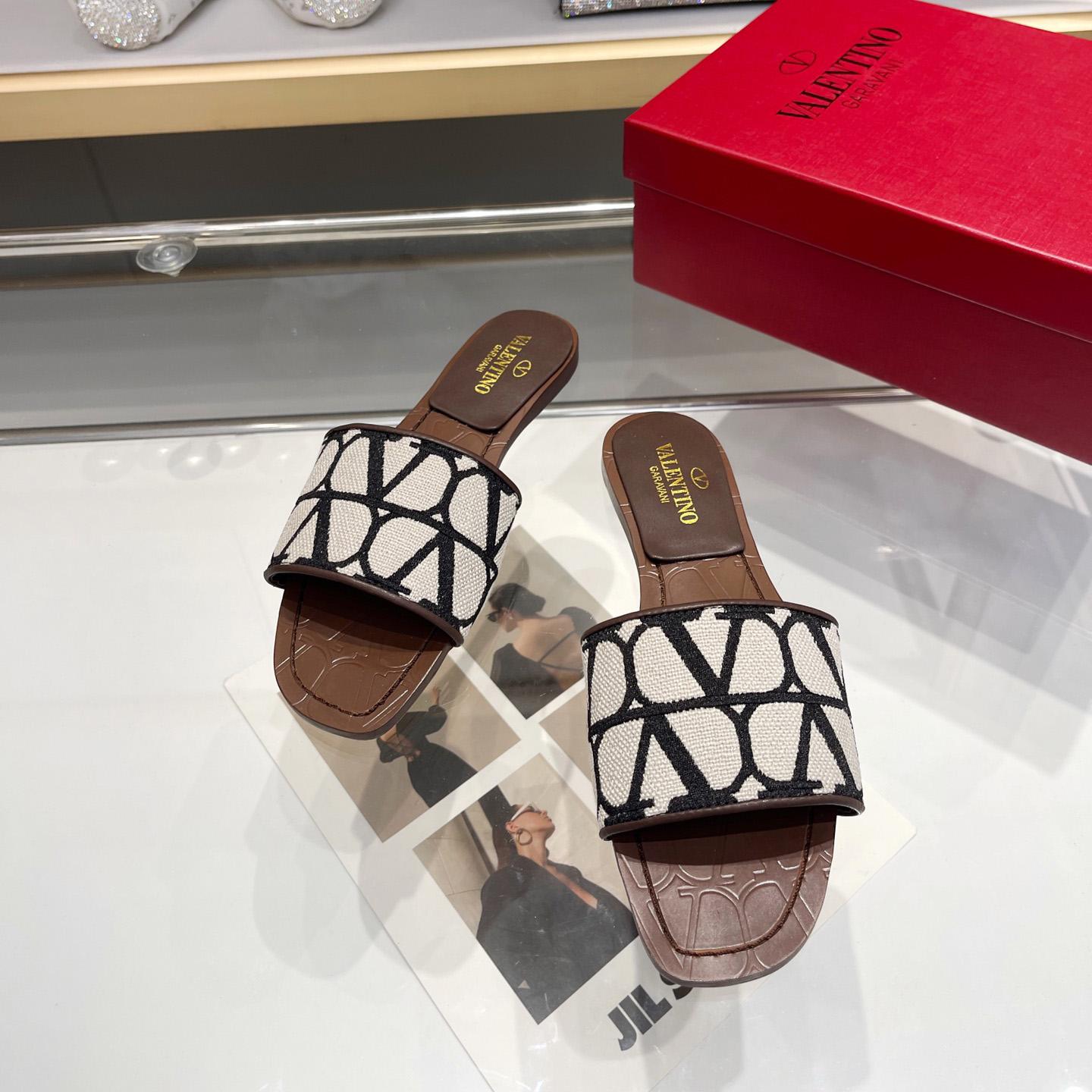 Valenti Garavani VLogo Toile Iconographe Slides - PerfectKickZ