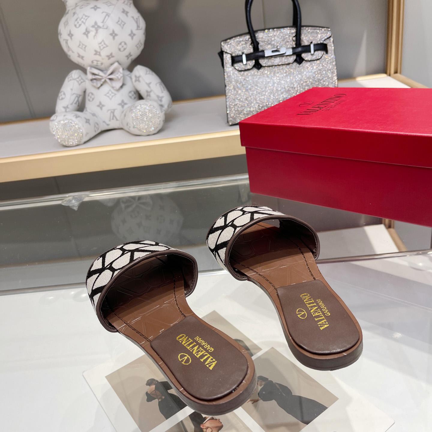 Valenti Garavani VLogo Toile Iconographe Slides - PerfectKickZ