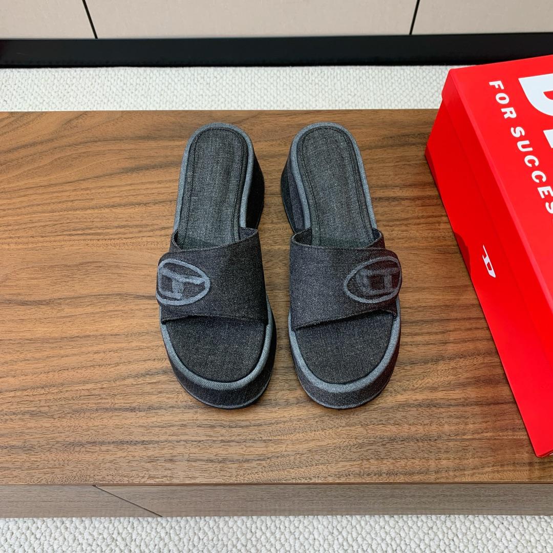 Diesel Sa-Oval D Pf W Denim Sandals - PerfectKickZ