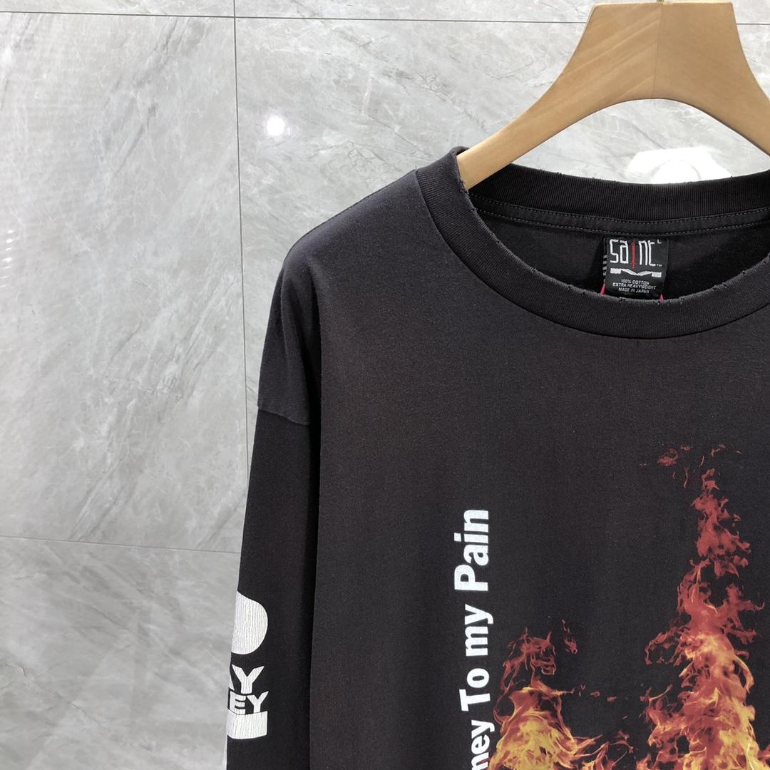 Saint Michael x Pay Money To My Pain Long Sleeve Tee Black - PerfectKickZ