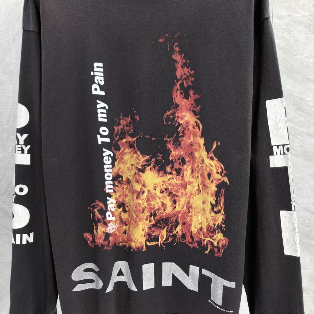 Saint Michael x Pay Money To My Pain Long Sleeve Tee Black - PerfectKickZ
