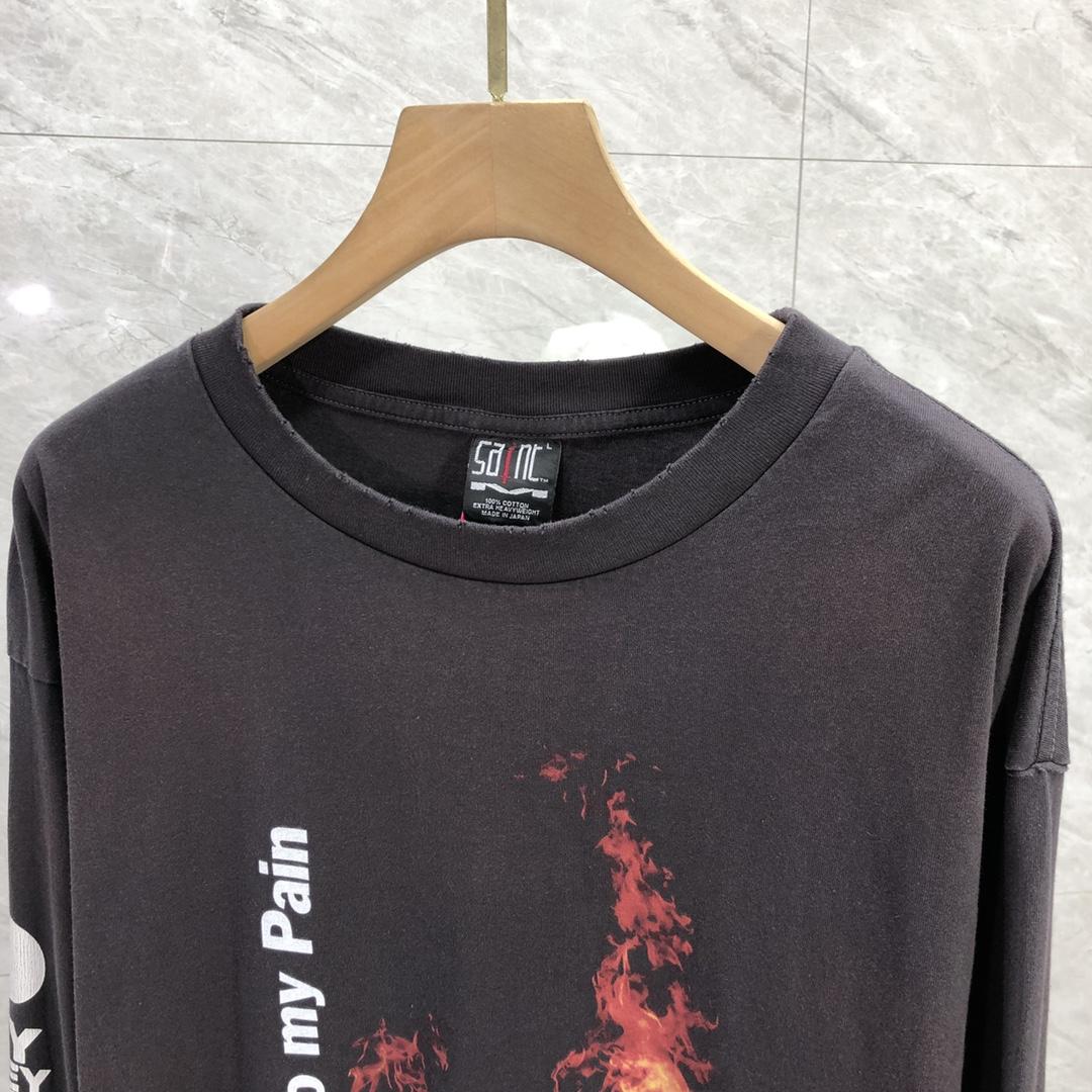 Saint Michael x Pay Money To My Pain Long Sleeve Tee Black - PerfectKickZ
