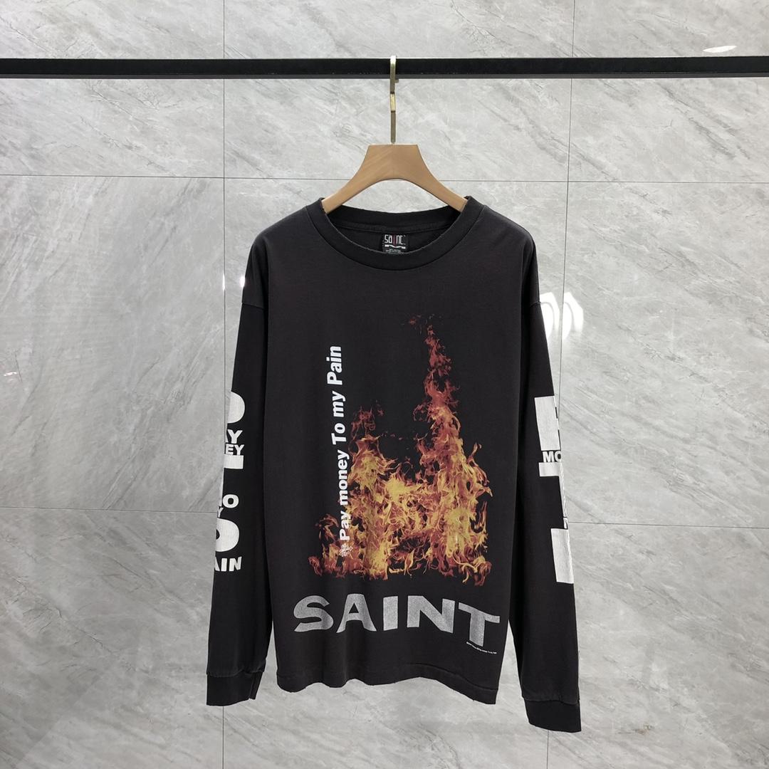 Saint Michael x Pay Money To My Pain Long Sleeve Tee Black - PerfectKickZ