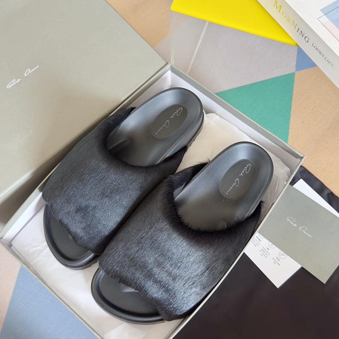 Rick Owens Slide In Black - PerfectKickZ
