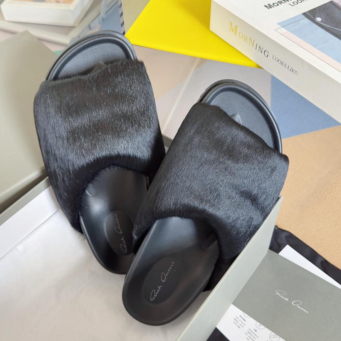Rick Owens Slide In Black - PerfectKickZ