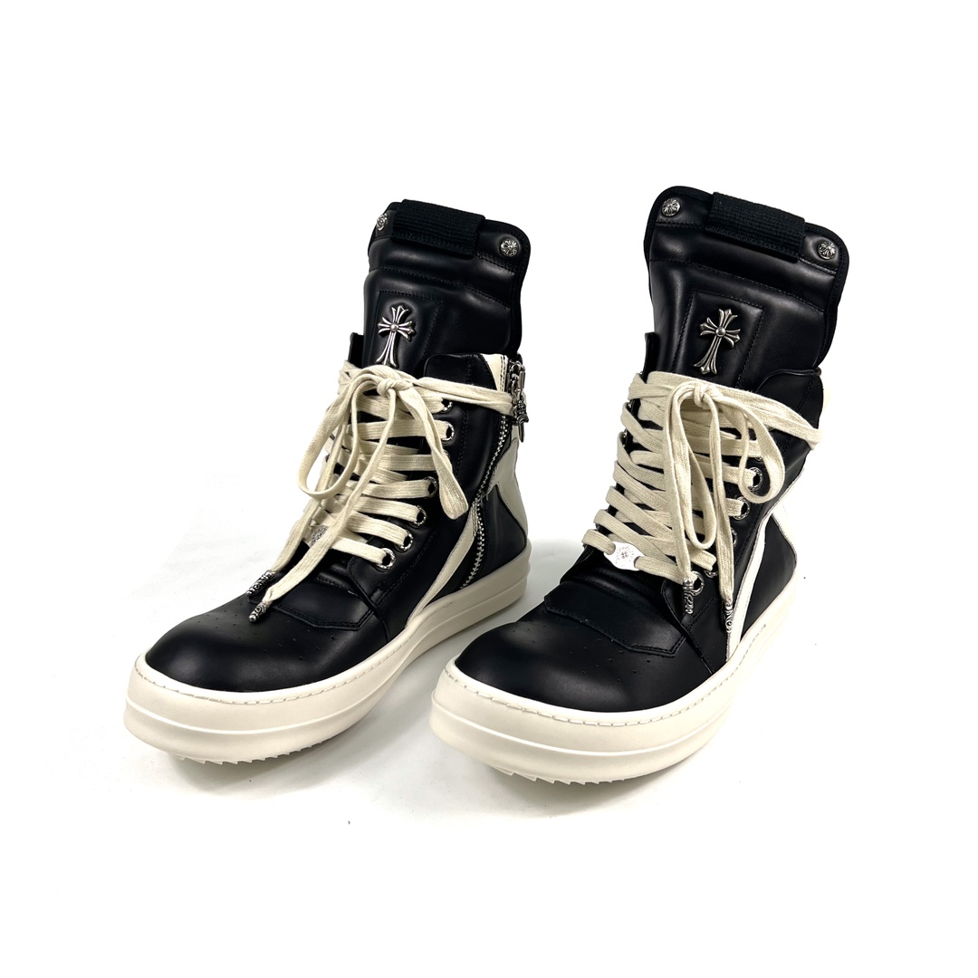 Chrome Hearts x Rick Owens Geobasket High 'Black' - PerfectKickZ