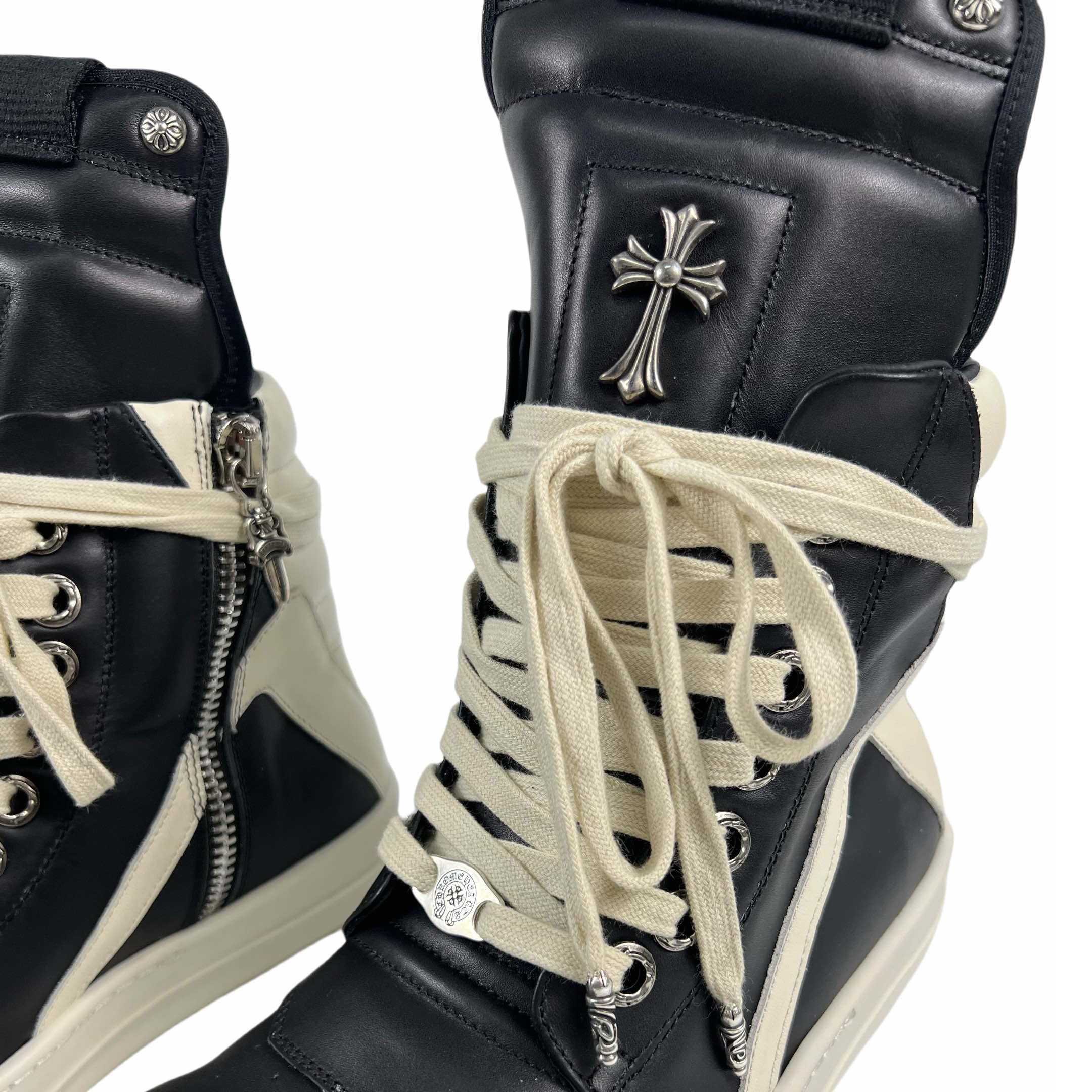 Chrome Hearts x Rick Owens Geobasket High 'Black' - PerfectKickZ