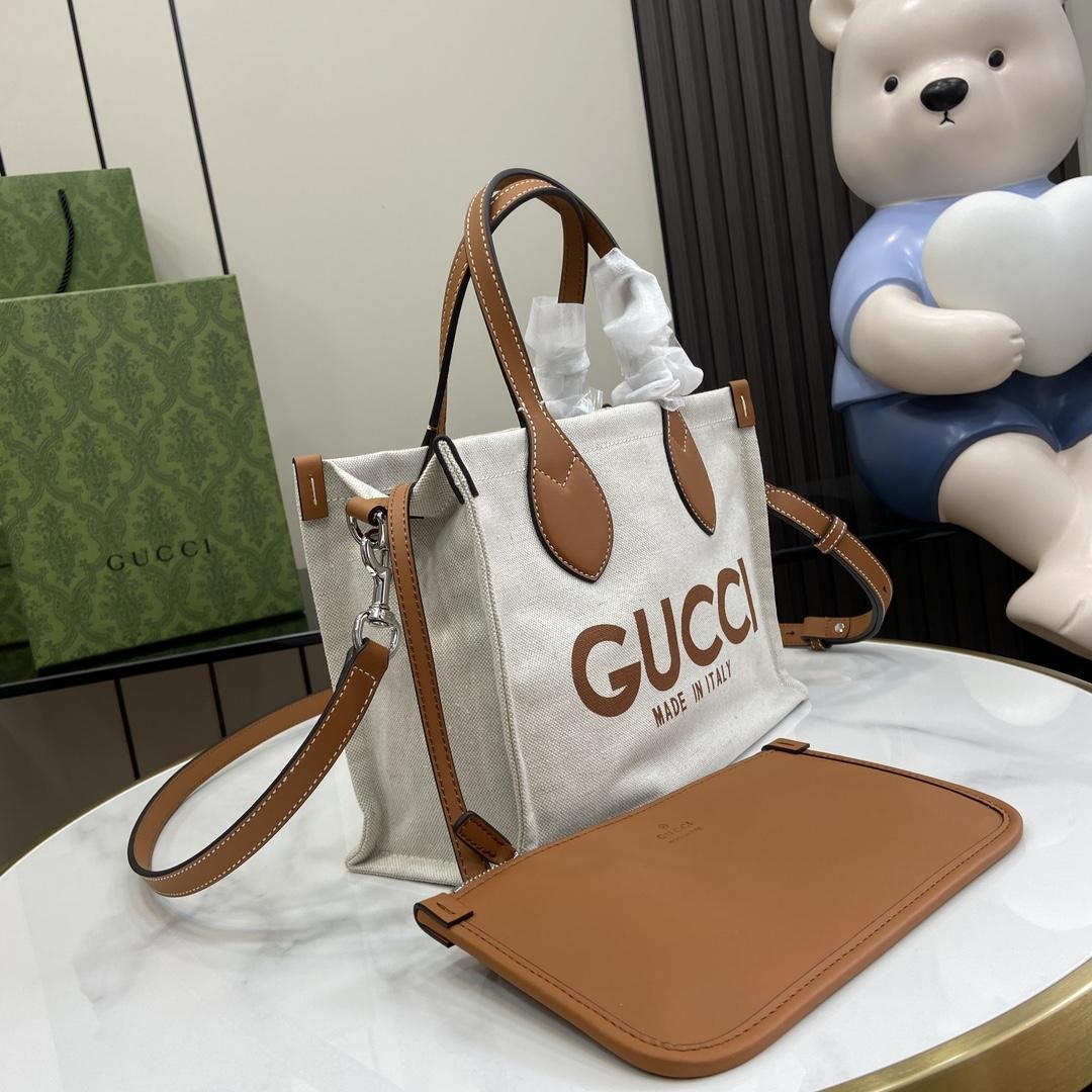 Gucci Mini Tote Bag With Gucci Print - PerfectKickZ