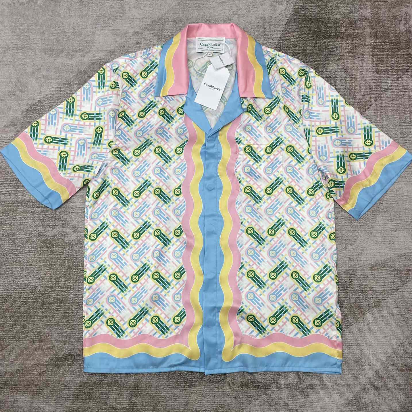 Casablanca Cuban Collar Short-Sleeve Shirt 'Ping Pong Print'   CA3465 - PerfectKickZ