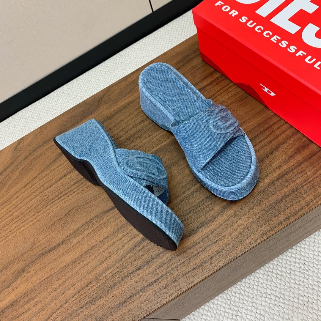Diesel Sa-Oval D Pf W Denim Sandals - PerfectKickZ