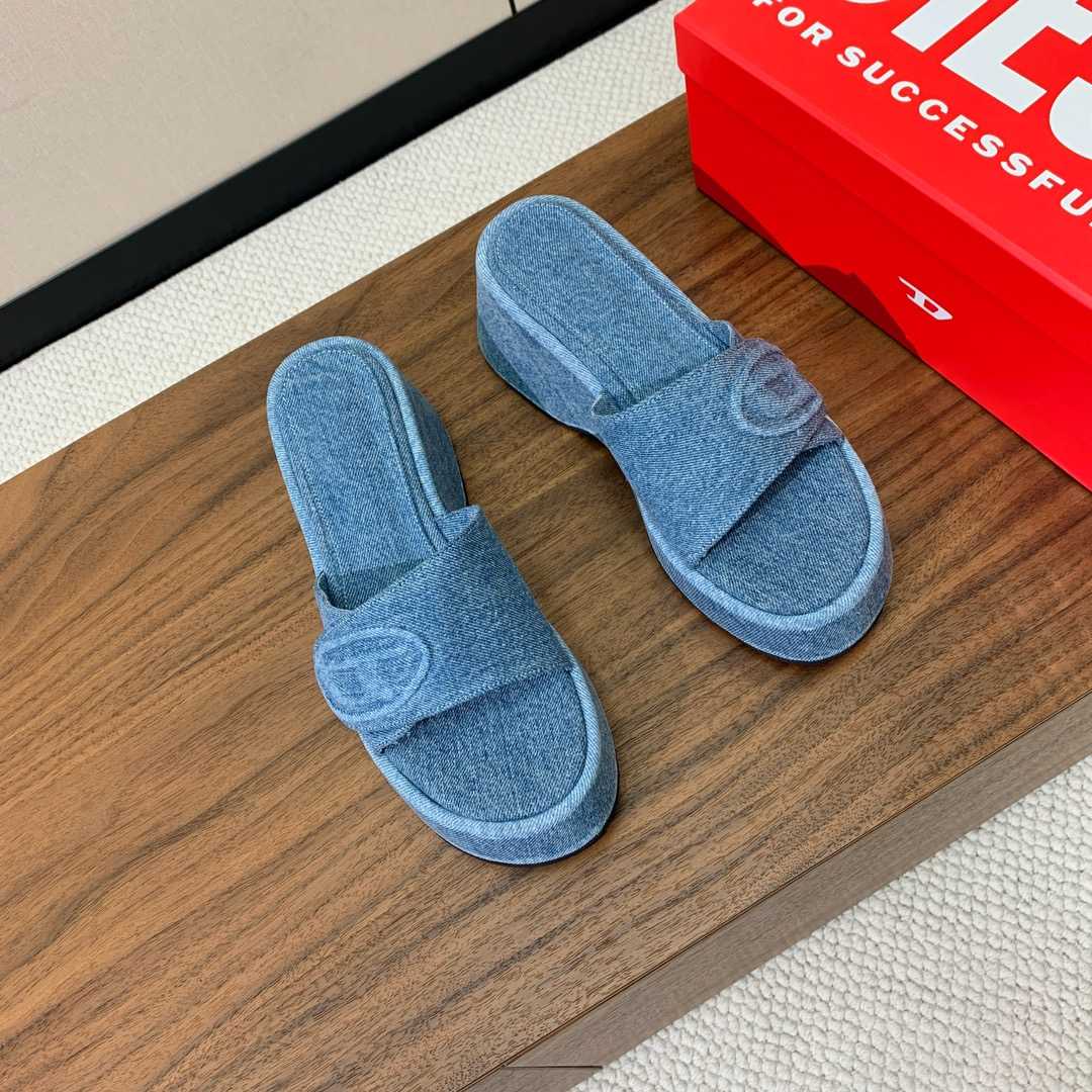 Diesel Sa-Oval D Pf W Denim Sandals - PerfectKickZ