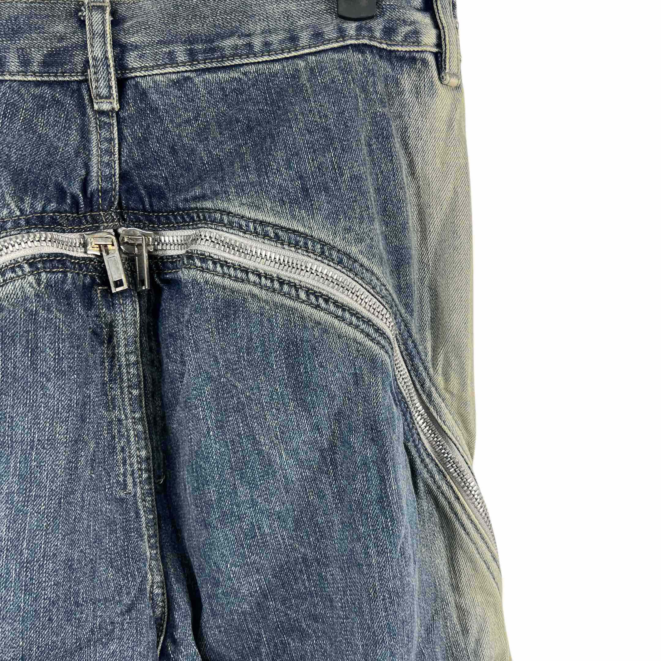 Rick Owens Blue Bolan Banana Straight-leg Flared Zip-embellished Jeans - 
