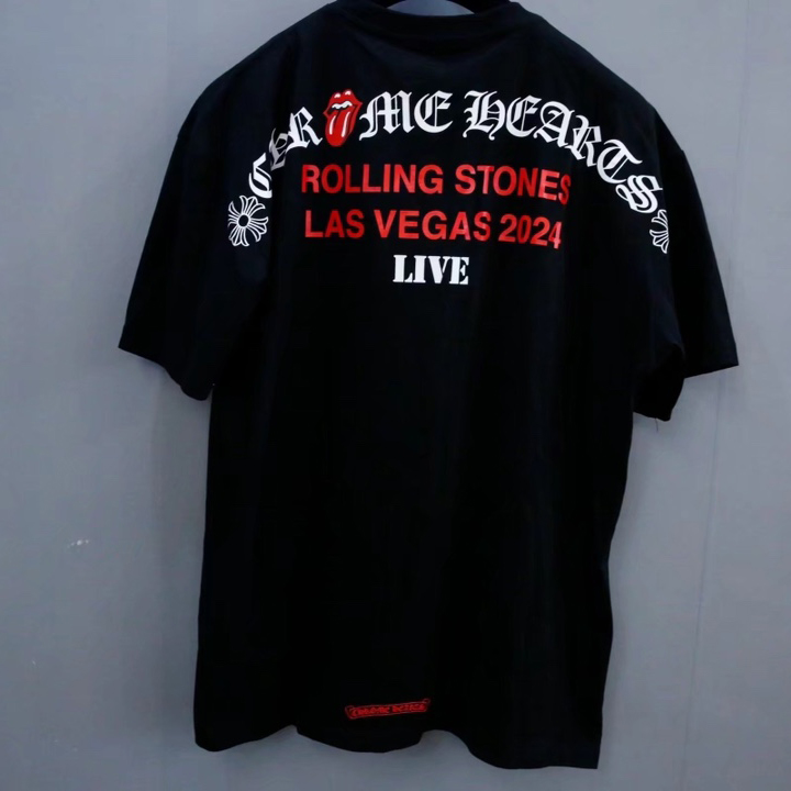 Chrome Heart x Rolling Stones scroll Logo Tee - PerfectKickZ